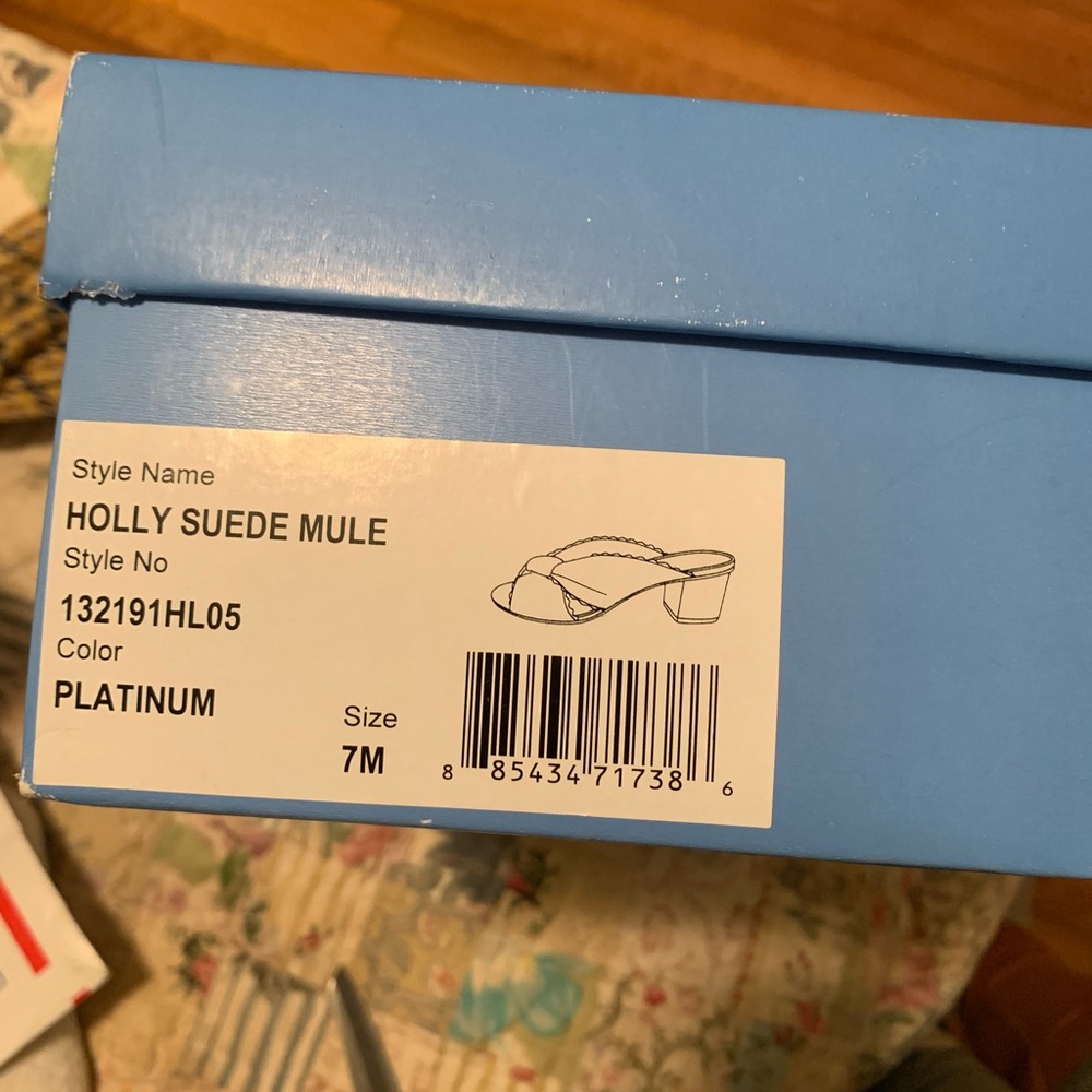 NIB | Jack Rogers Platinum Holly Suede Mules!! - Picture 8 of 8